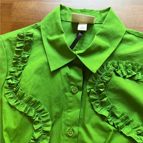 NWT Ribbon Short Sleeve Midi Shirtdress kate spade new york x Target Green XS - Picture 9 of 12